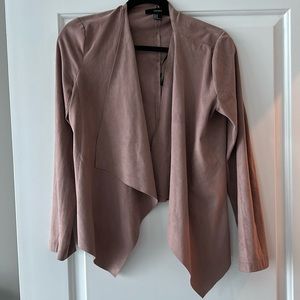 Faux-suede cardigan